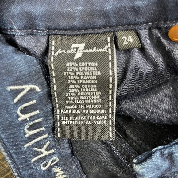 7 For All Mankind Skinny Blue Jeans Pants Denim ((size 24)) - Picture 8 of 8